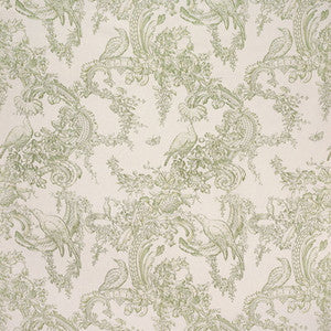 Rocaille Floral Cotton Print Moss by Brunschwig & Fils Designer Fabric