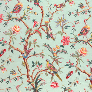 Birds Of A Feather Linen & Cotton Print C Eladon by Brunschwig & Fils Designer Fabric