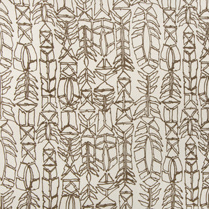 Papyrus Feathers Linen & Cotton Print Brown by Brunschwig & Fils Designer Fabric