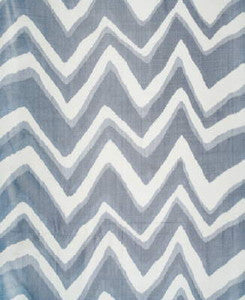 Chevron Bar Silk Warp Print Marine by Brunschwig & Fils Designer Fabric
