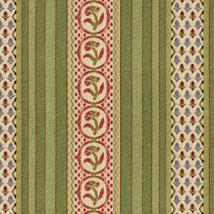 Rayure Fleurette Willow by Brunschwig & Fils Designer Fabric