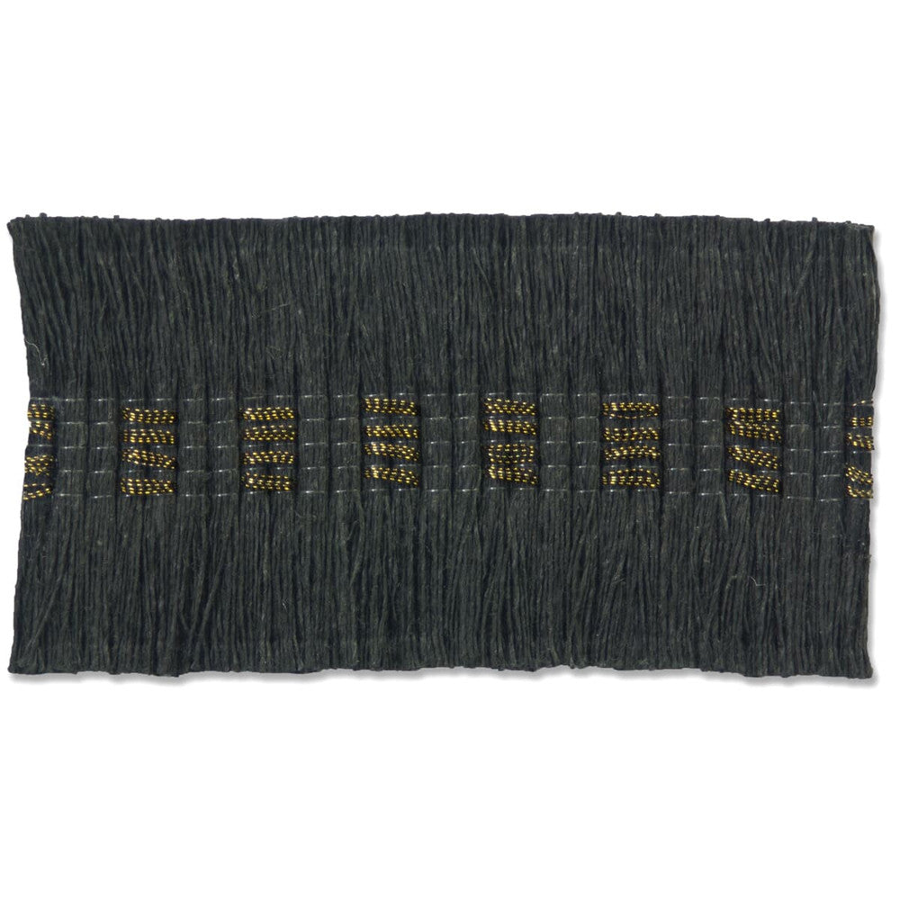 Brentwood 4 Gunmetal by Stout Designer Trim NEW WORLD TAPES & BORDERS 98%LIN 2%OTH GERMANY FLAME RETARDANT-N.F.P.A. 701 SMALL SCALE Horizontal: 0.500 and Vertical: 0.000 1.75 in - Swanky Fabrics -