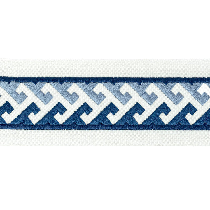 Burgess Tape 1 Ocean by Stout Trim Stout Trim Burgess Tape 1 OceanTrim STITCHED UP TRIM 100%COT %BEMB INDIA </p><p>Repeat: H: 0.750, V: 0.750 2.5 in - Fabric Carolina -