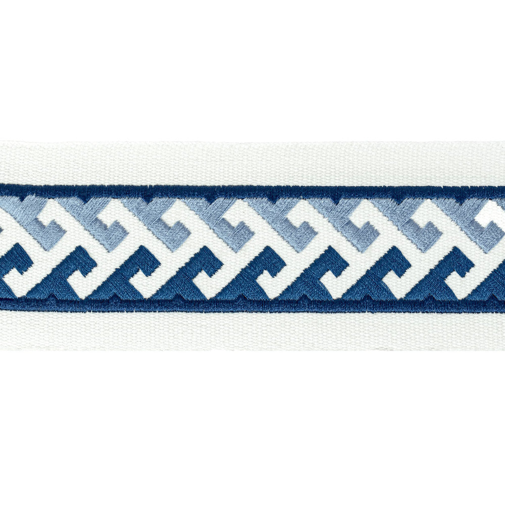 Burgess Tape 1 Ocean by Stout Trim Stout Trim Burgess Tape 1 OceanTrim STITCHED UP TRIM INDIA </p><p>Repeat: H: 0.750, V: 0.750 2.5 in - Fabric Carolina -