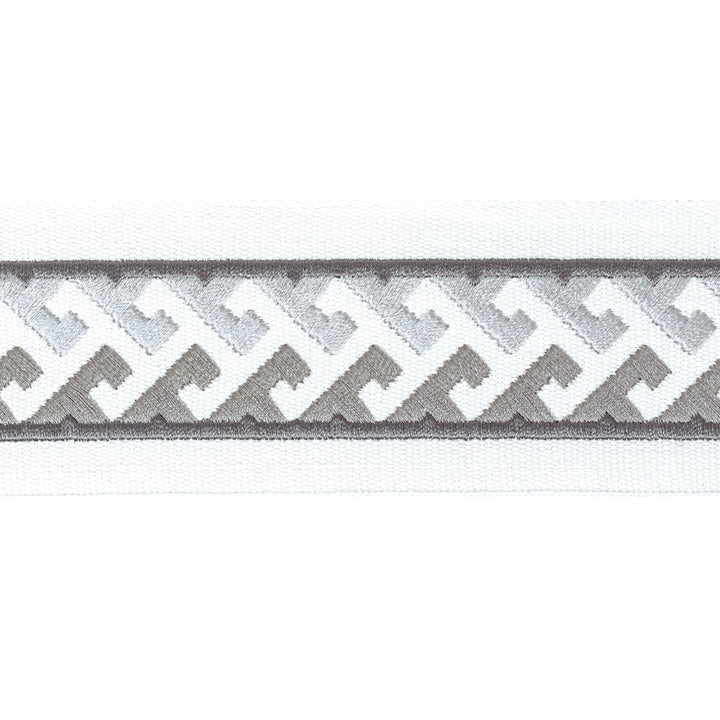 Burgess Tape 4 Pewter by Stout Designer Trim STITCHED UP TRIM 100%COT %BEMB INDIA MARTINDALE WEAR TEST (18 000 CIRCULAR RUBS) Horizontal: 0.750 and Vertical: 0.750 2.5 in - Swanky Fabrics -