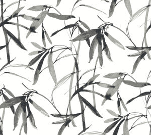 Bamboo Ink Black & White Wallpaper by Inspired by Color Designer
