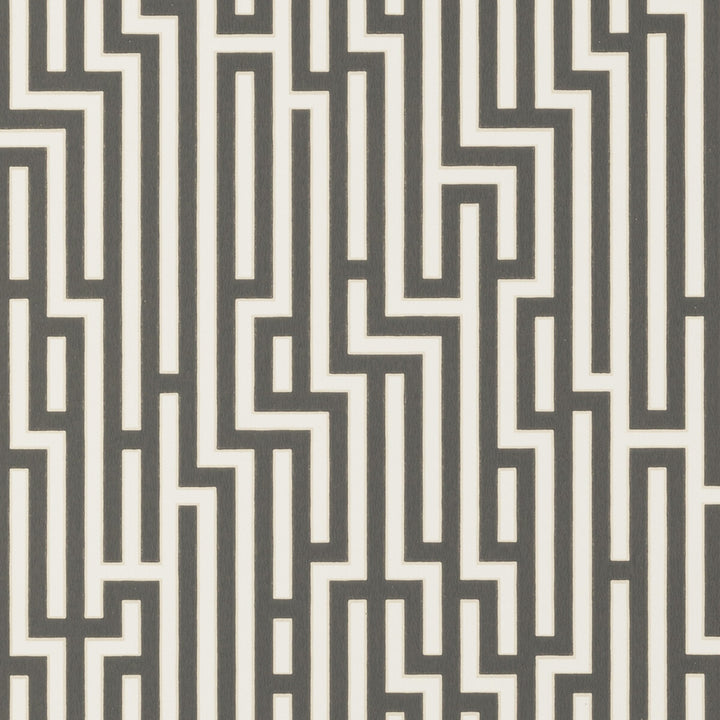 Fretwork Charcoal by G P & J Baker Designer Wallcovering SIGNATURE PAPER - 100% United Kingdom - Horizontal: 20.488 and Vertical: 20.882 20.488 - Swanky Fabrics -
