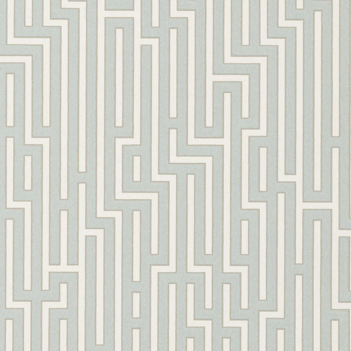 Fretwork Soft Blue by G P & J Baker Designer Wallcovering SIGNATURE NON WOVEN - 100% United Kingdom Horizontal: 20.488 and Vertical: 20.882 20.488 - Swanky Fabrics -