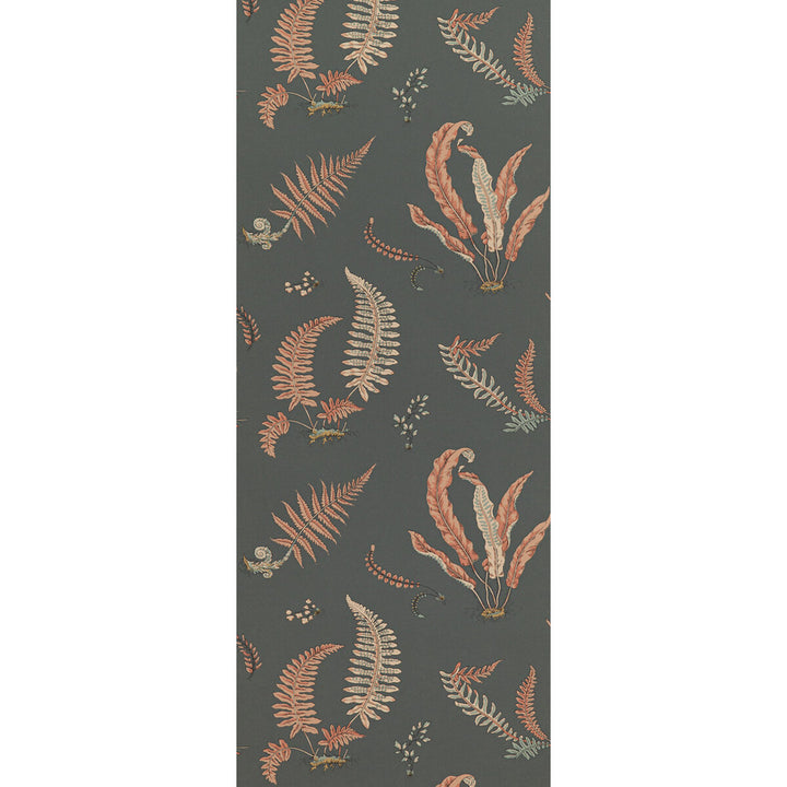 Ferns Coral/Charcoal by G P & J Baker Designer Wallcovering SIGNATURE II WALLPAPERS PAPER - 100% United Kingdom - Horizontal: 20.488 and Vertical: 20.882 20.488 - Swanky Fabrics -