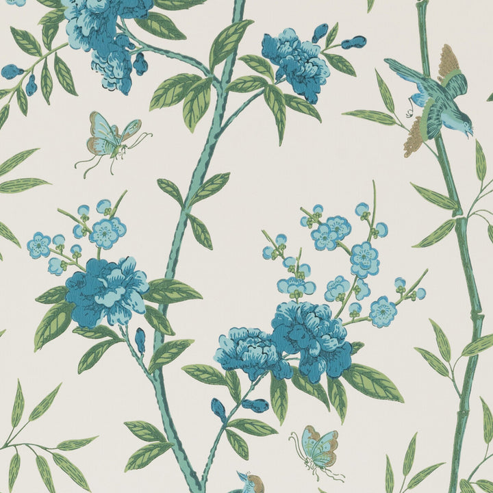 Peony & Blossom Indigo/Teal by G P & J Baker Wallcovering G P & J Baker Wallcovering Peony & Blossom Indigo/TealWallcovering SIGNATURE NON WOVEN - 100% United Kingdom </p><p>Repeat: H: 20.488, V: 25.61 20.488 - Fabric Carolina -