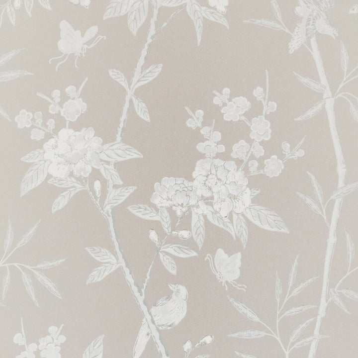 Peony & Blossom Soft Grey by G P & J Baker Designer Wallcovering SIGNATURE PAPER - 100% United Kingdom - Horizontal: 20.488 and Vertical: 25.61 20.488 - Swanky Fabrics -