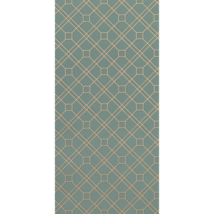 Langdale Trellis Teal/Bronze by G P & J Baker Wallcovering G P & J Baker Wallcovering Langdale Trellis Teal/BronzeWallcovering SIGNATURE II WALLPAPERS NON WOVEN - 100% United Kingdom </p><p>Repeat: H: 20.488, V: 6.895 20.488 - Fabric Carolina -