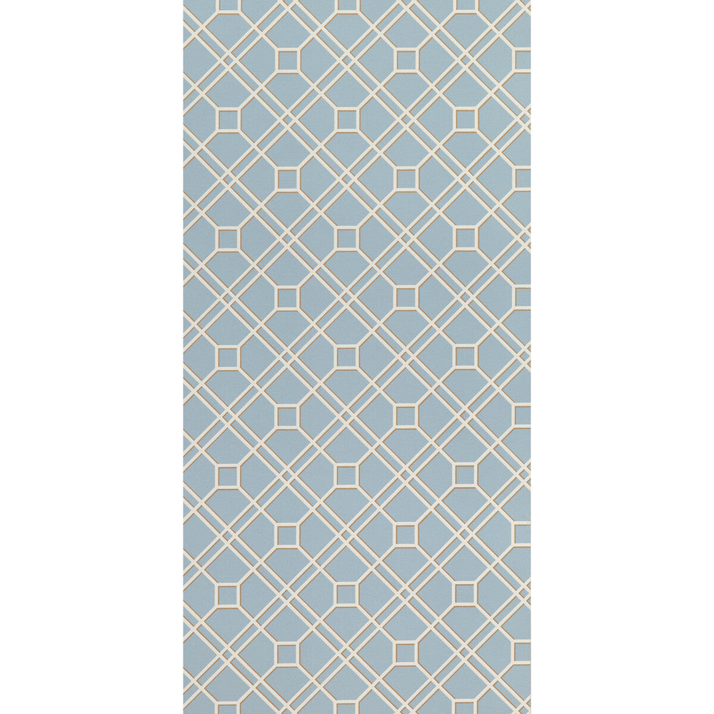 Langdale Trellis Soft Blue by G P & J Baker Designer Wallcovering SIGNATURE II WALLPAPERS NON WOVEN - 100% United Kingdom Horizontal: 20.488 and Vertical: 6.895 20.488 - Swanky Fabrics -