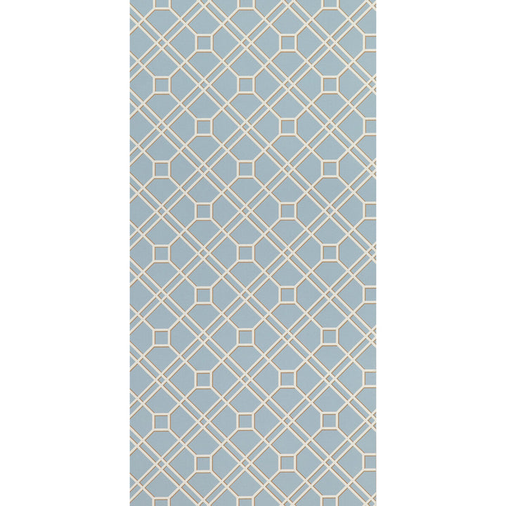 Langdale Trellis Soft Blue by G P & J Baker Designer Wallcovering SIGNATURE II WALLPAPERS NON WOVEN - 100% United Kingdom Horizontal: 20.488 and Vertical: 6.895 20.488 - Swanky Fabrics -