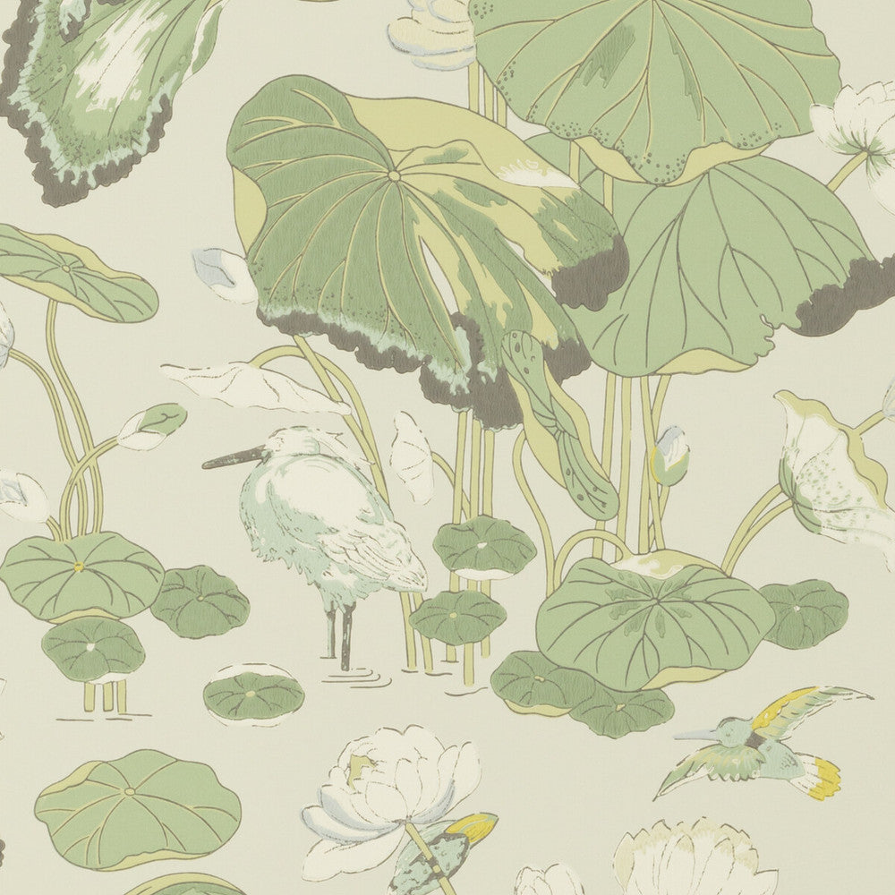 Nympheus Botanical by G P & J Baker Designer Wallcovering SIGNATURE PAPER - 100% United Kingdom - Horizontal: 20.488 and Vertical: 24.034 20.488 - Swanky Fabrics -