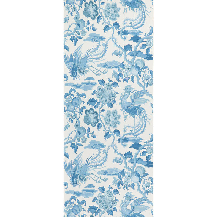 Chifu Blue by G P & J Baker Designer Wallcovering SIGNATURE II WALLPAPERS NON WOVEN - 100% United Kingdom Horizontal: 20.488 and Vertical: 24.034 20.488 - Swanky Fabrics -