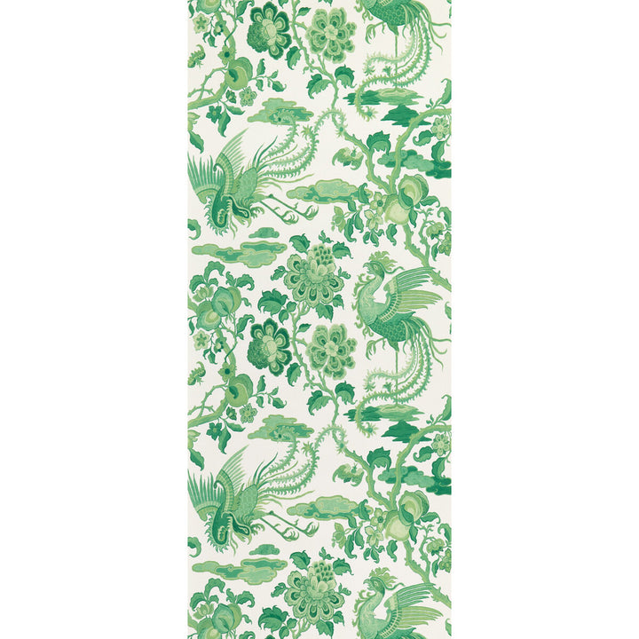Chifu Emerald by G P & J Baker Designer Wallcovering SIGNATURE II WALLPAPERS NON WOVEN - 100% United Kingdom Horizontal: 20.488 and Vertical: 24.034 20.488 - Swanky Fabrics -
