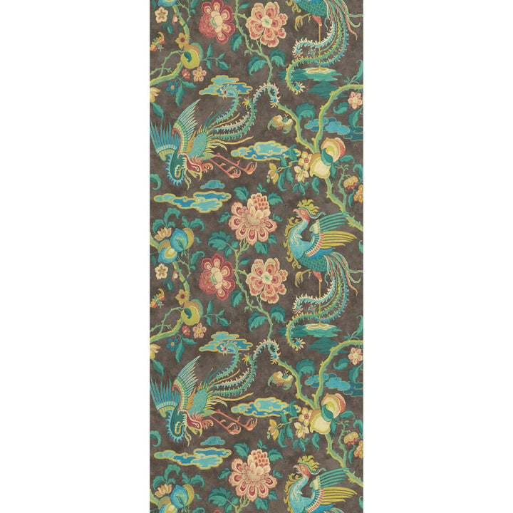 Chifu Charcoal/Multi by G P & J Baker Designer Wallcovering SIGNATURE II WALLPAPERS NON WOVEN - 100% United Kingdom Horizontal: 20.488 and Vertical: 24.034 20.488 - Swanky Fabrics -
