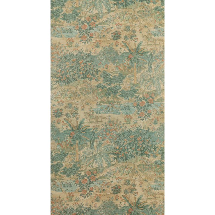Ramayana Sage/Multi by G P & J Baker Designer Wallcovering SIGNATURE II WALLPAPERS PAPER - 100% United Kingdom - Horizontal: 26.989 and Vertical: 36.051 26.989 - Swanky Fabrics -