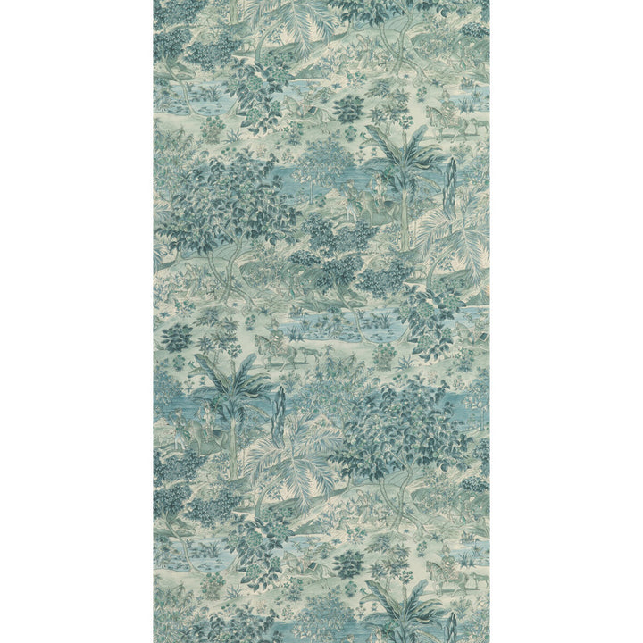 Ramayana Blue by G P & J Baker Designer Wallcovering SIGNATURE II WALLPAPERS PAPER - 100% United Kingdom - Horizontal: 26.989 and Vertical: 36.051 26.989 - Swanky Fabrics -