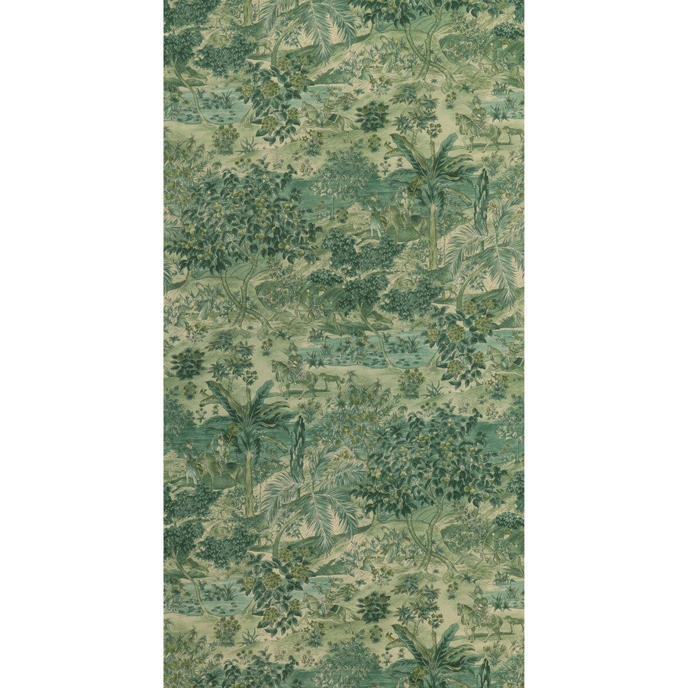 Ramayana Emerald by G P & J Baker Designer Wallcovering SIGNATURE II WALLPAPERS PAPER - 100% United Kingdom - Horizontal: 26.989 and Vertical: 36.051 26.989 - Swanky Fabrics -