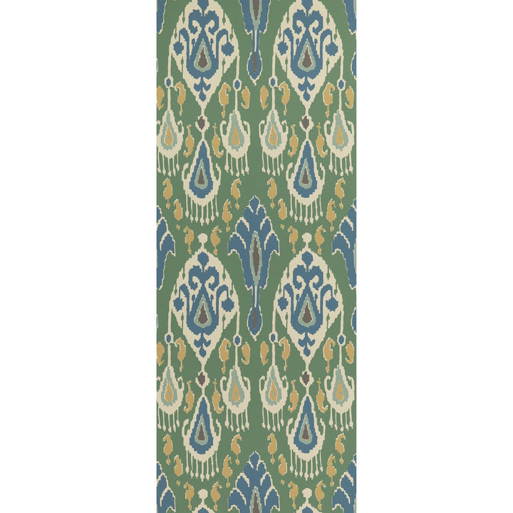 Ikat Bokhara Emerald by G P & J Baker Designer Wallcovering SIGNATURE II WALLPAPERS PAPER - 100% United Kingdom - Horizontal: 20.488 and Vertical: 25.216 20.488 - Swanky Fabrics -