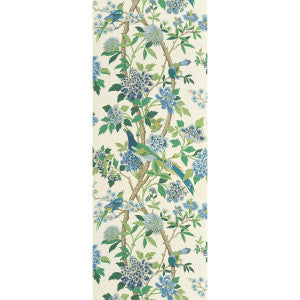 Hydrangea Bird Emerald/Blue by G P & J Baker Designer Wallcovering