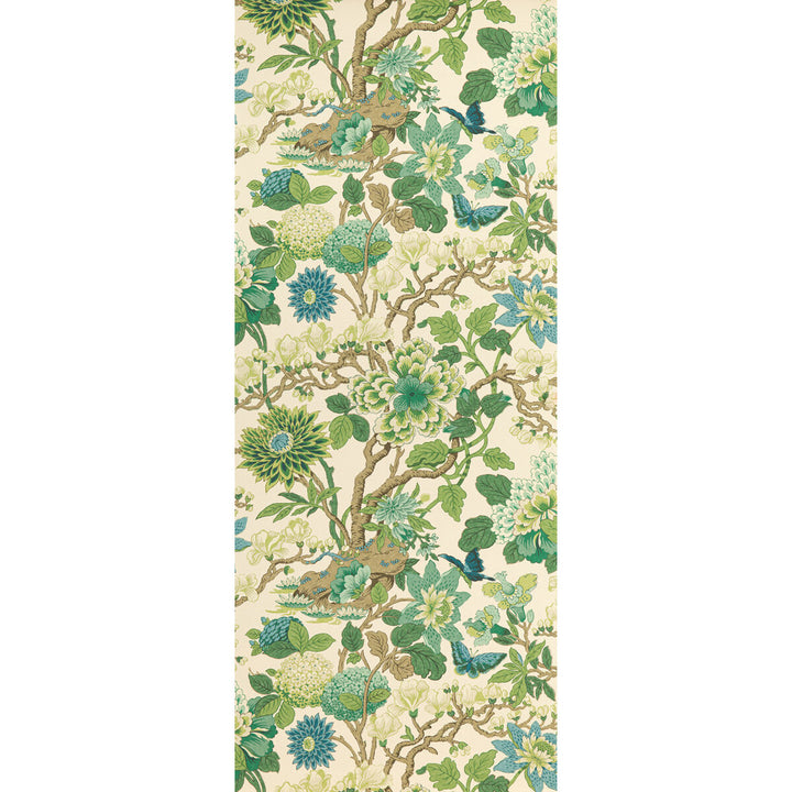 Magnolia Emerald/Teal by G P & J Baker Designer Wallcovering SIGNATURE II WALLPAPERS NON WOVEN - 100% United Kingdom Horizontal: 27.58 and Vertical: 37.627 27.58 - Swanky Fabrics -