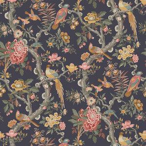 Eltham Charcoal/Jewel by G P & J Baker Designer Wallcovering