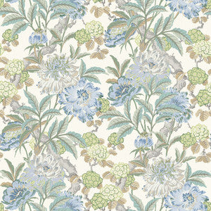 Summer Peony Aqua by G P & J Baker Designer Wallcovering