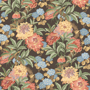 Summer Peony Charcoal/Jewel by G P & J Baker Designer Wallcovering