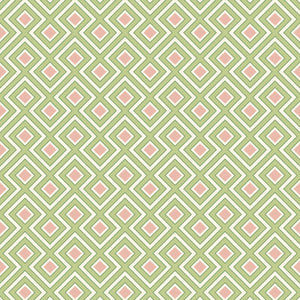 La Fiorentina Small Green/Blush by G P & J Baker Designer Wallcovering