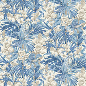Trumpet Flowers Blue by G P & J Baker Designer Wallcovering