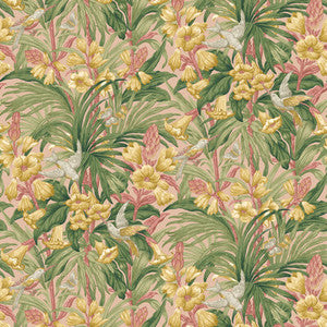 Trumpet Flowers Blush by G P & J Baker Designer Wallcovering