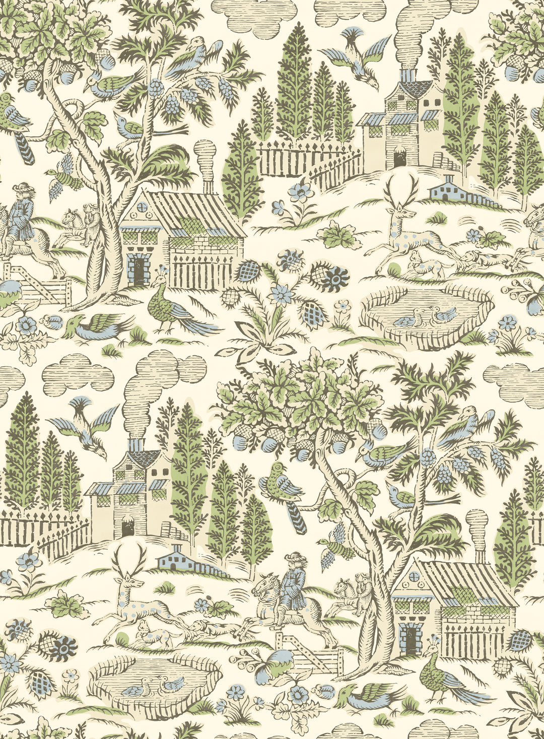 Home Park - Soft Green/Blue BW45143.5.0 by G P & J Baker Designer Wallcovering
