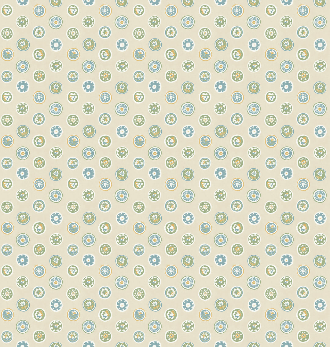 Court Buttons - Blue/Green BW45147.1.0 by G P & J Baker Designer Wallcovering