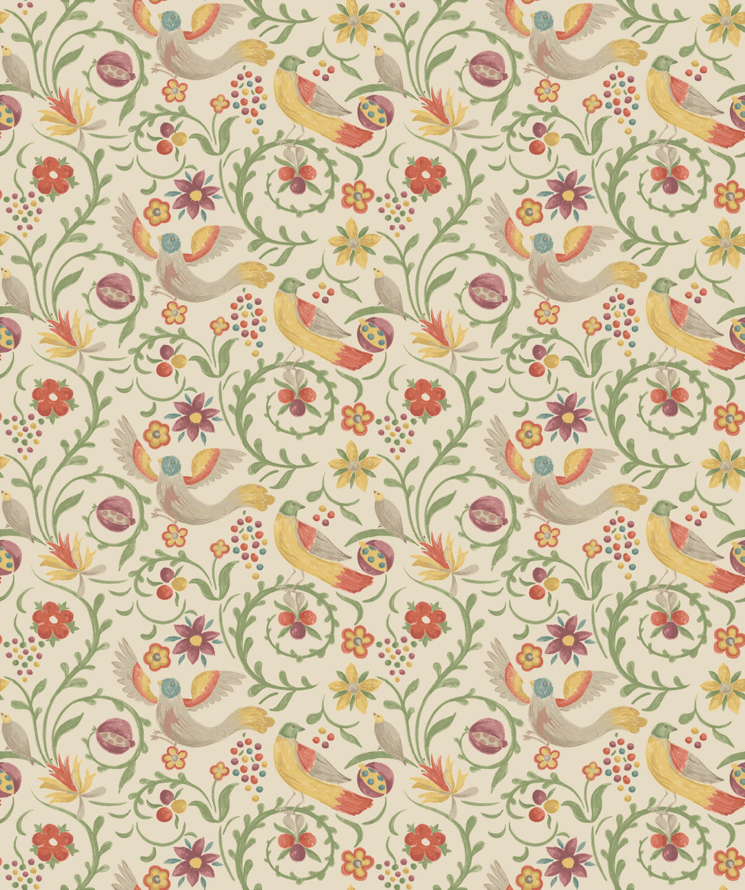 Royal Court - Red/Green BW45149.1.0 by G P & J Baker Designer Wallcovering