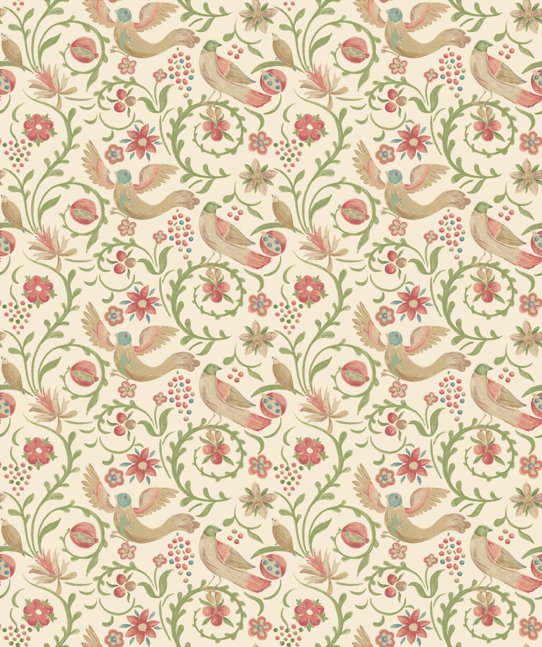 Royal Court - Pink/Green BW45149.6.0 by G P & J Baker Designer Wallcovering