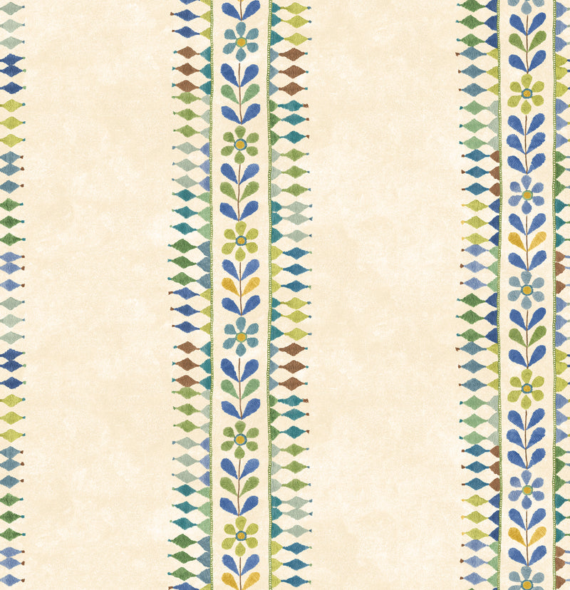 Flower Pot - Blue/Green BW45162.2.0 by G P & J Baker Designer Wallcovering