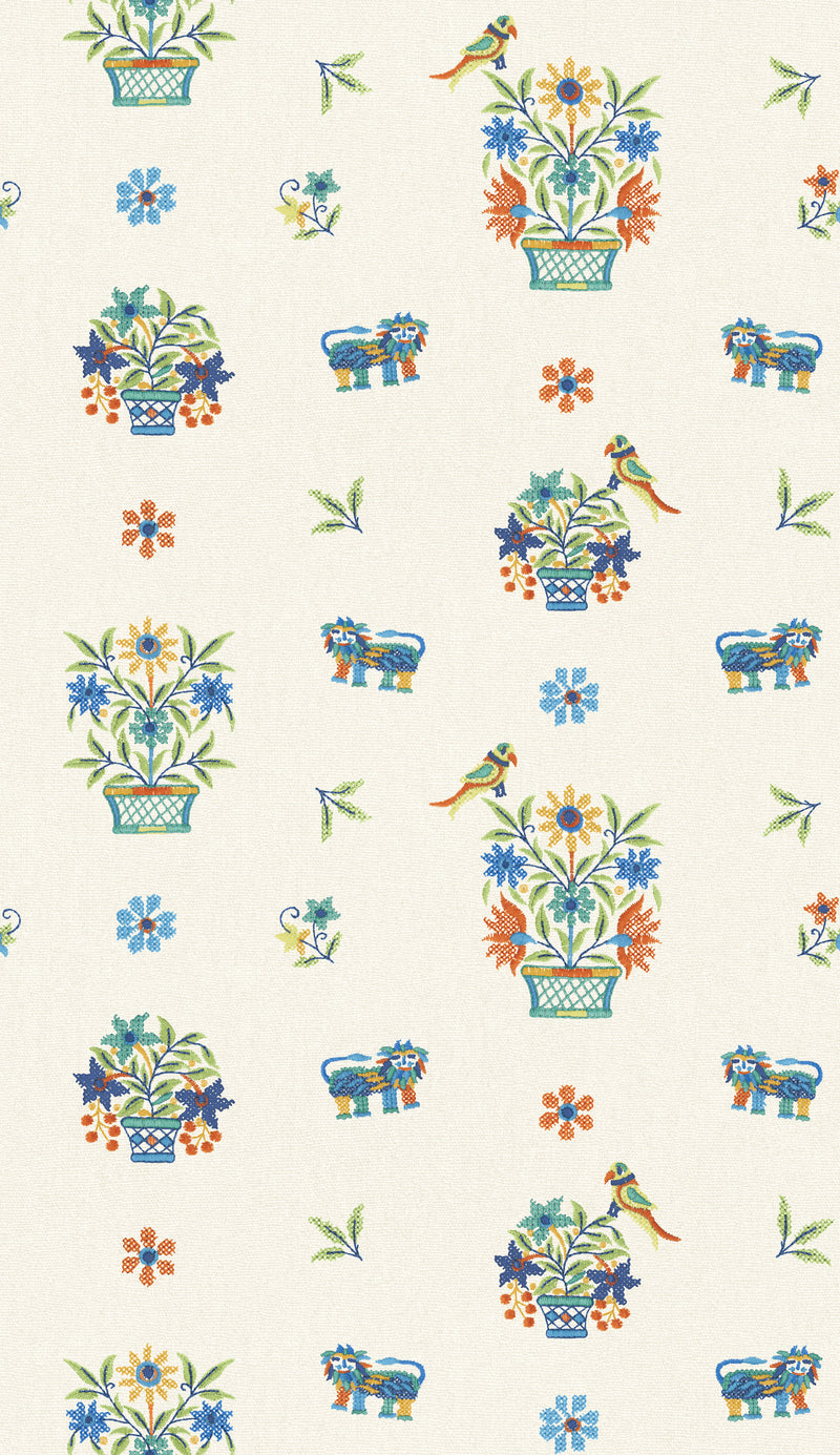 Roar Stitch - Jewel BW45165.1.0 by G P & J Baker Designer Wallcovering