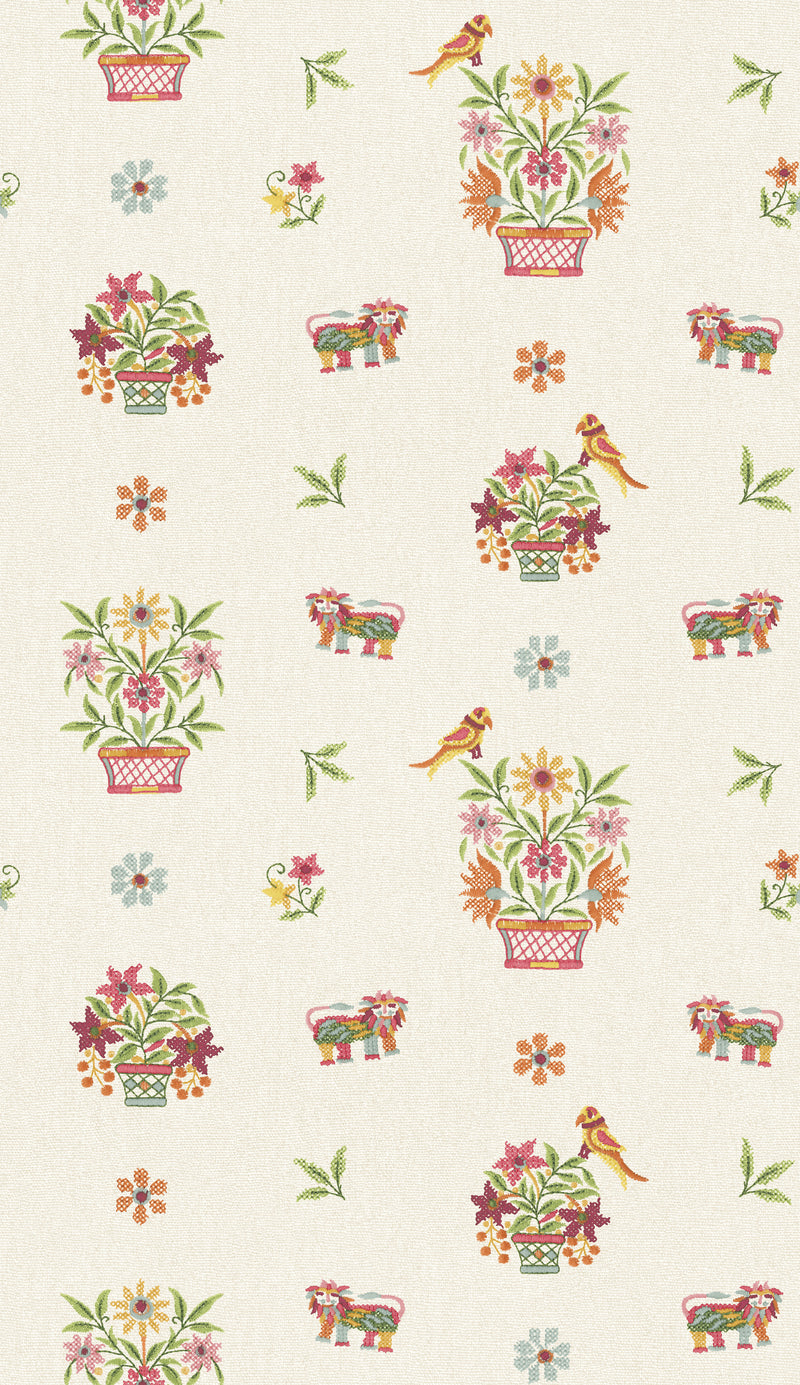 Roar Stitch - Green BW45165.2.0 by G P & J Baker Designer Wallcovering