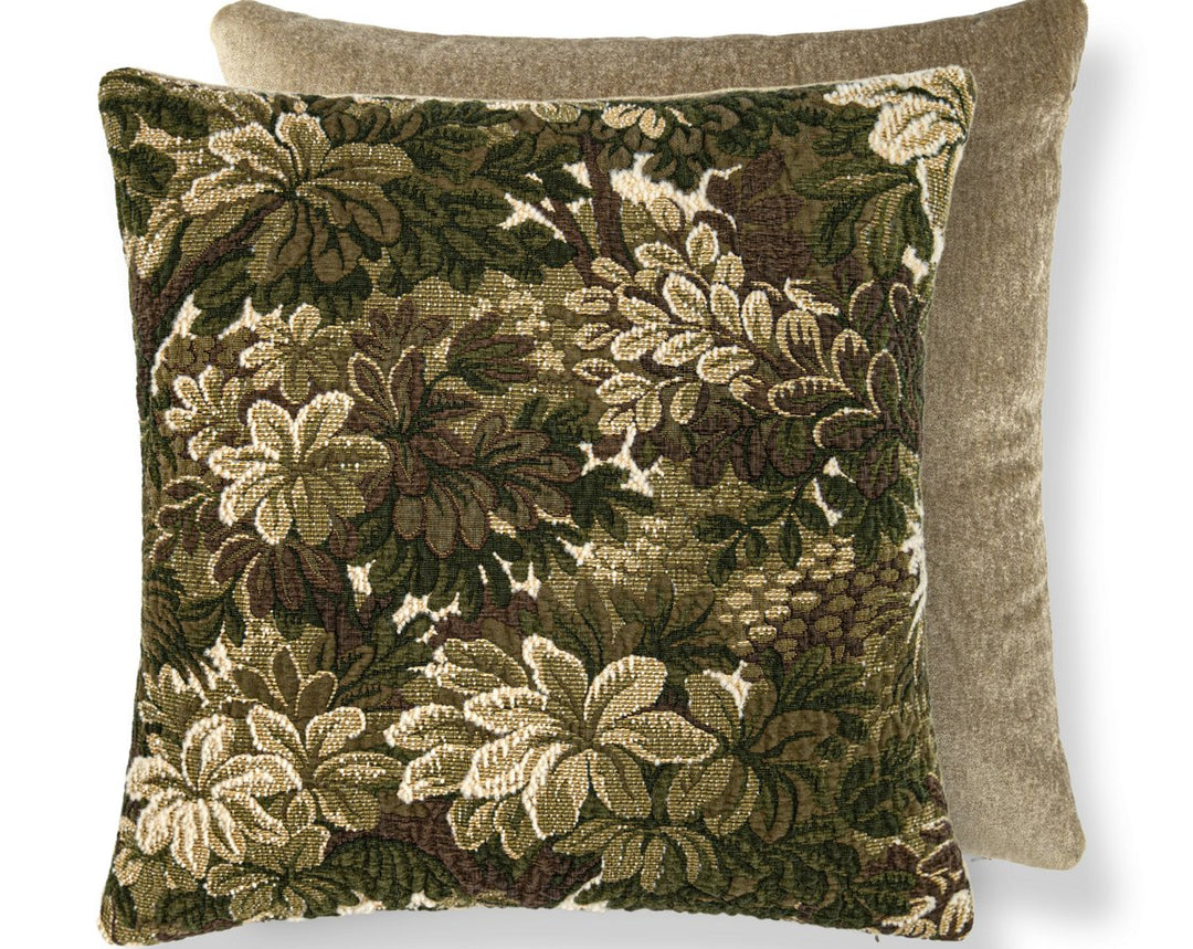 Ridge Edge / Velvet Pillow 22 X 22 - Moss BZTDDK060C0036 by Scalamandre Designer Pillow
