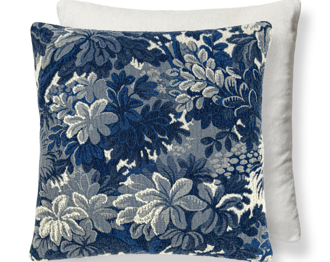 Ridge Edge / Velvet Pillow 22 X 22 - Blue Shadow BZTDDK060W0062 by Scalamandre Designer Pillow