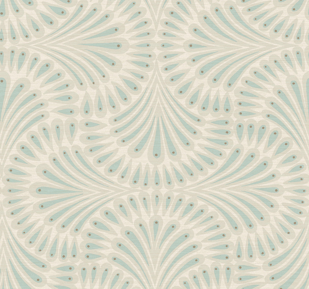 Cabaret Beige Metallic Wallpaper by Antonina Vella Designer Antonina Vella Deco Covers about 60.8 square feet 27-in by 27-ft long roll Unpasted 25.25 - Swanky Fabrics -