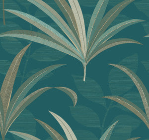 El Morocco Palm Blue Wallpaper by Antonina Vella Designer