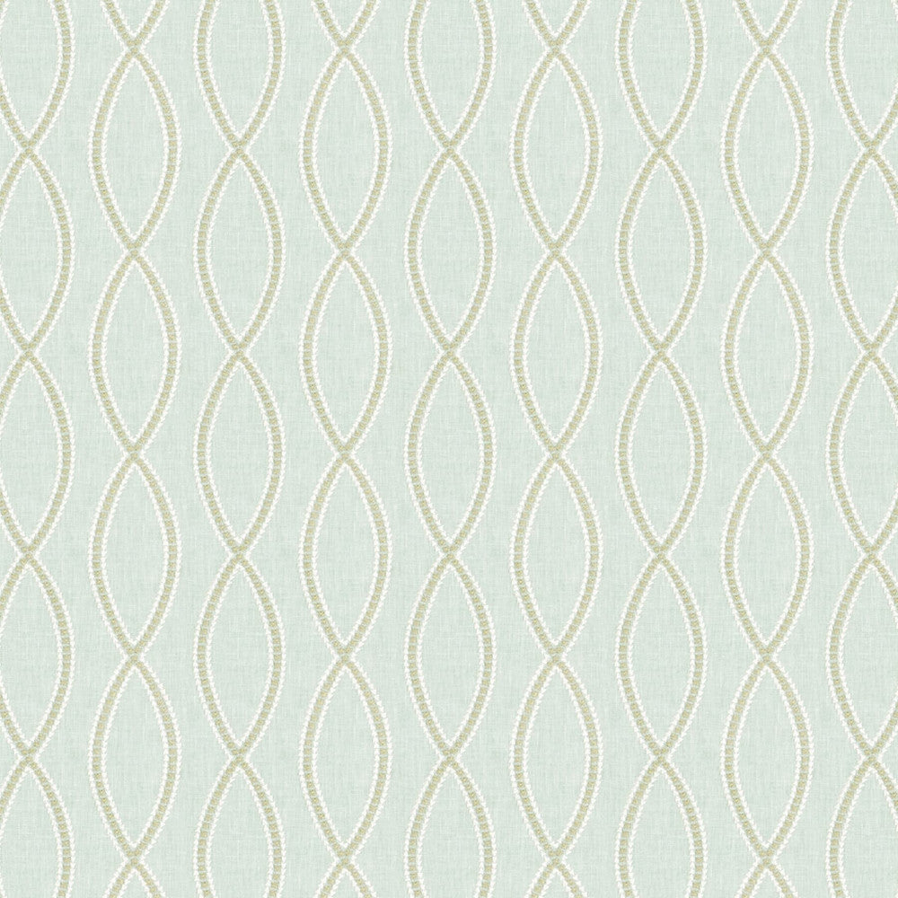 Calgary 2 Shoreline by Stout Designer Fabric Color My Window Opal/Federal 50% Cotton 50% Polyester Polyester Embroidery INDIA FLAME RETARDANT-U.F.A.C. CLASS 1 (OR A) Horizontal: 8.375 and Vertical: 6.125 52 in - Swanky Fabrics -