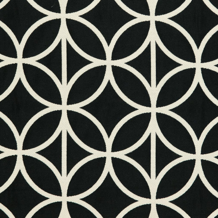 CB800-115 by Charlotte Designer Fabric Black & White 54% Cotton, 46% Polyester Asia Exceeds 80,000 Wyzenbeek Rubs (Heavy Duty) Horizontal: 5" x Vertical: 5" 54 Inches - Swanky Fabrics -