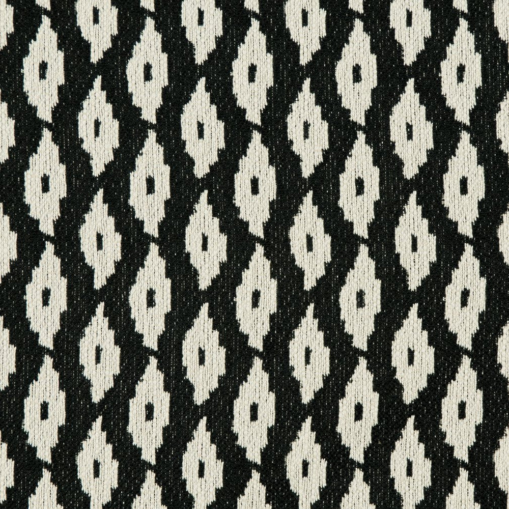 CB800-124 by Charlotte Designer Fabric Black & White 100% Woven Polyester Made In USA Exceeds 66,000 Wyzenbeek Rubs (Heavy Duty) Horizontal: 2" x Vertical: 2" 54 Inches - Swanky Fabrics -