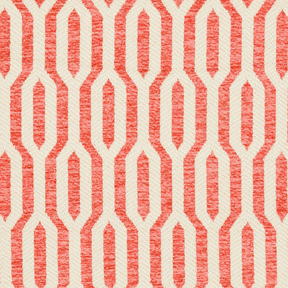 CB800-126 by Charlotte Designer Fabric Shades of Coral 100% Woven Polyester Asia Exceeds 120,000 Wyzenbeek Rubs (Heavy Duty) Horizontal: 2.25" x Vertical: 5" 54 Inches - Swanky Fabrics -