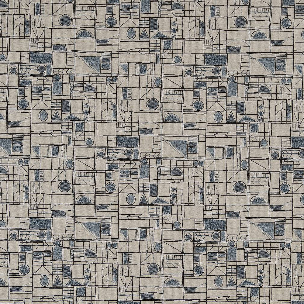 CB800-249 by Charlotte Designer Fabric Blue, Green and Teal 85% Polyester, 10% Viscose, 5% Linen China Exceeds 100,000 Wyzenbeek Rubs (Heavy Duty) Horizontal 14" x Vertical 13.5" 54 Inches - Swanky Fabrics -